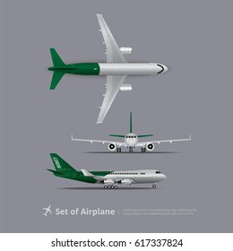 Set of Airplane Isolated Vector Illustration 