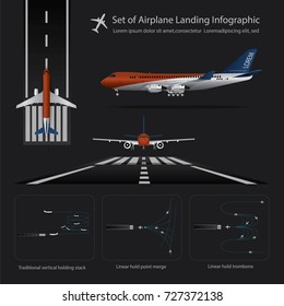 Set Airplane Landing Infographic Isolated Vector Stock Vector (Royalty ...