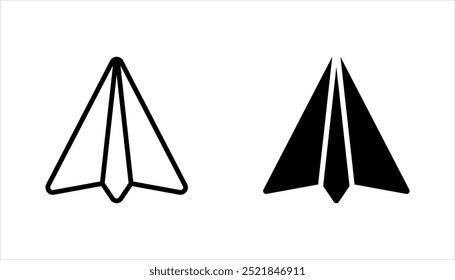 Set of airplane paper Line Icons, vector illustration on white background