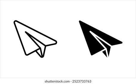 Conjunto de iconos de línea de papel de avión, Ilustración vectorial sobre fondo blanco