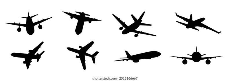 Set of Airplane silhouette illustration