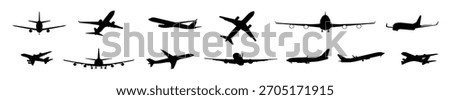 Set of airplane vector illustration