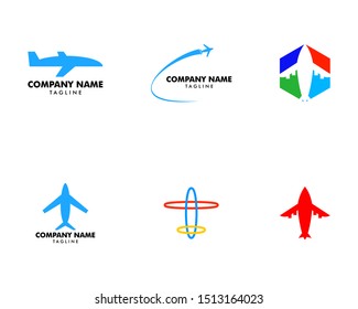 Set of Airplane Vector Illustration Design Symbol Logo Template