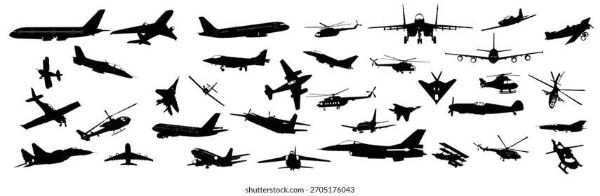 Conjunto de Ilustración vectorial de aviones