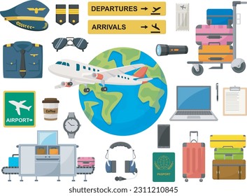 Set of airport element collection