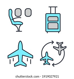 Set of Airport icon. Airport pack symbol template for graphic and web design collection logo vector illustration