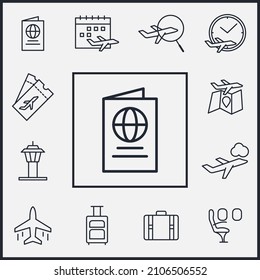 Set of Airport icon. Airport pack symbol template for graphic and web design collection logo vector illustration