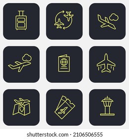 Set of Airport icon. Airport pack symbol template for graphic and web design collection logo vector illustration