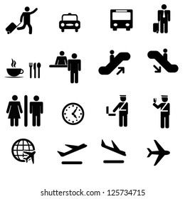 A set of airport icons