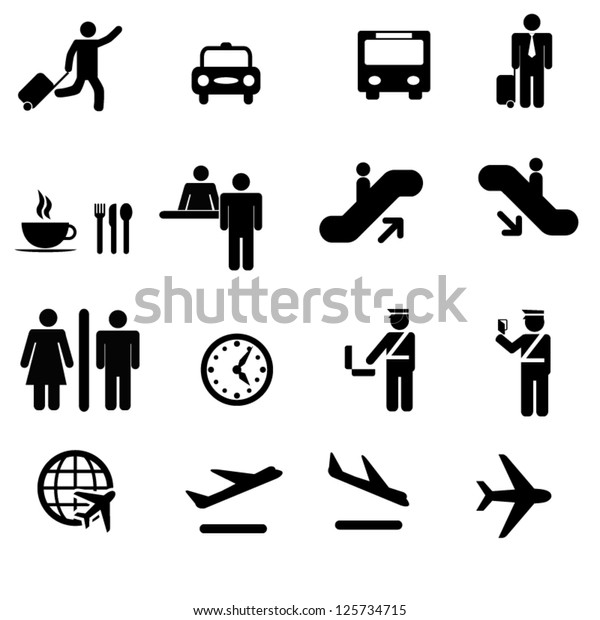 A set of airport\
icons