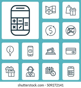 Set Of Airport Icons On Appointment, Calculation And Call Duration Topics. Editable Vector Illustration. Includes Device, Gift, Dollar And More Vector Icons.