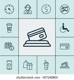 Set Of Airport Icons On Call Duration, Operator And Locate Topics. Editable Vector Illustration. Includes No, Disabled, Exchange And More Vector Icons.