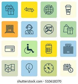 Set Of Airport Icons On Crossroad, Shopping And Airport Construction Topics. Editable Vector Illustration. Includes Crossroad, Calendar, Holiday And More Vector Icons.