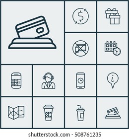Set Of Airport Icons On Info Pointer, Credit Card And Call Duration Topics. Editable Vector Illustration. Includes Calculation, Pointer, Gift And More Vector Icons.