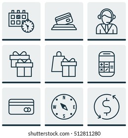 Set Of Airport Icons On Operator, Present And Appointment Topics. Editable Vector Illustration. Includes Exchange, Calculation, Math And More Vector Icons.