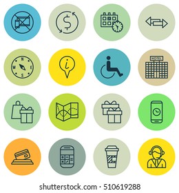 Set Of Airport Icons On Shopping, Appointment And Present Topics. Editable Vector Illustration. Includes Calculation, Box, Appointment And More Vector Icons.