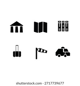 Conjunto de iconos del aeropuerto, diseño del Vector 