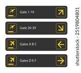 Set of Airport Signs Icon vector Illustration Vol 03