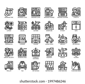 Set of Airport thin line and pixel perfect icons for any web and app project. 