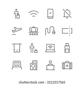 Set Airport Travel Icons Departure Arrival Stock Vector (Royalty Free ...