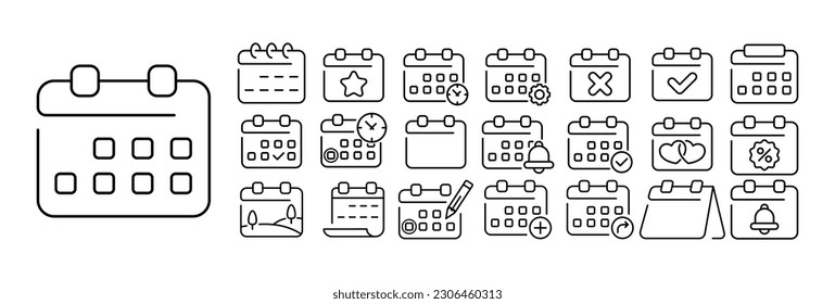 Set von Wecker-Symbolen. Illustrationen mit verschiedenen Weckerdesigns und -stilen, klingelnden Glocken.
