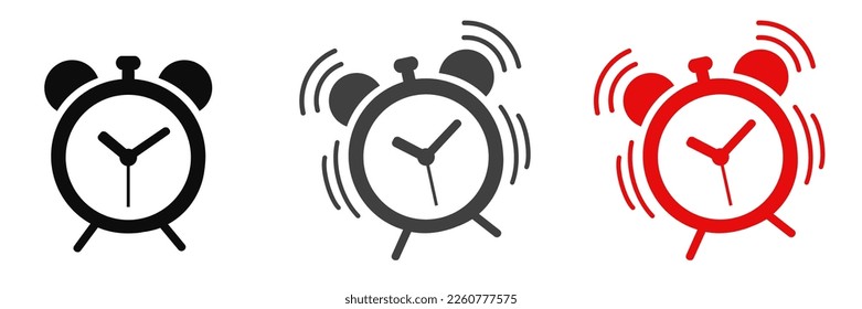 Set alarm clock icons - stock vector