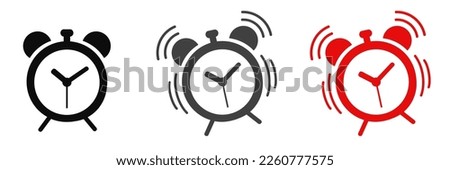 Set alarm clock icons - stock vector