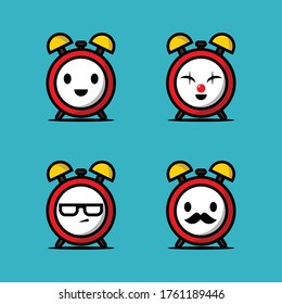set alarm clock vector graphics