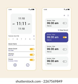 Set alarm mobile application concept design