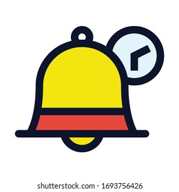 Set Alarm Time. Simple Vector Color Icon.