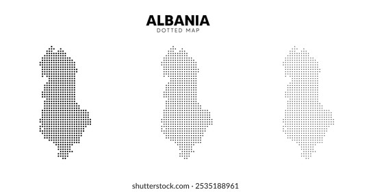 Conjunto de Albânia mapa pontilhado no vetor isolado branco