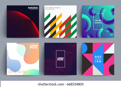 Set of album covers with different designs. Eps10 vector illustration.