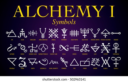 Set Alchemy Symbols Ancient Practice Shrouded Stock Vector (Royalty ...