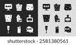 Set Alcohol bar location, Glass of whiskey, champagne, Cocktail Bloody Mary, Street signboard with Bar, rum and shaker icon. Vector