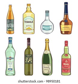 Set of Alcohol Bottles