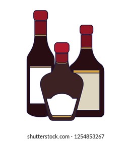 set of alcohol drink bottles