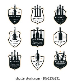 Set of alcohol drink logo. Vector illustration
