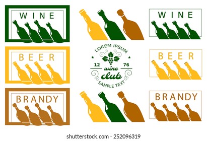 Set of alcohol labels