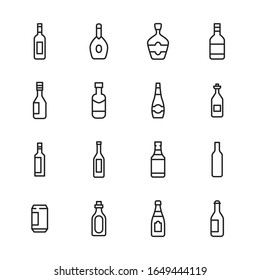 Set of alcohol related vector line icons. Premium linear symbols pack. Vector illustration isolated on a white background. Web symbols for web sites and mobile app. Trendy design. 