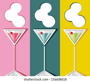 Set of alcoholic cocktails