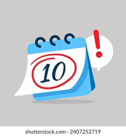 set alert, mark the date on calendar concept illustration flat design vector. simple modern graphic element for landing page, empty state ui, infographic, icon