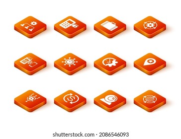 Set Algorithm, Return of investment, POS terminal, Clock and gear, Web camera and  icon. Vector