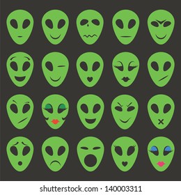 Similar Images, Stock Photos & Vectors of Set of alien emoji icons ...
