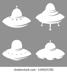 Set of alien spaceship icons