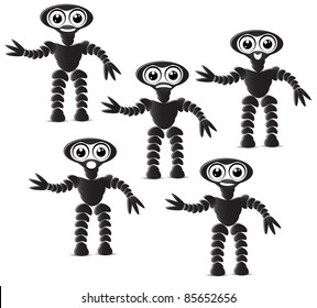 set of aliens with different emotions