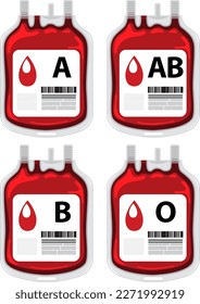 Set of all blood type illustration