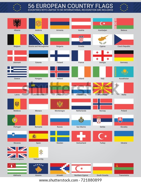 Set of\
All European Country Flags Vector Flat\
Design