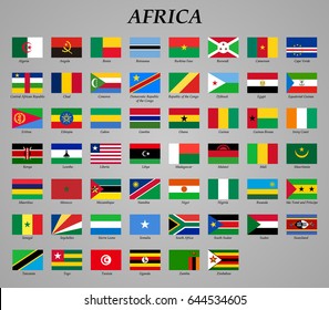 set of all flags of Africa. Vector Illustration
