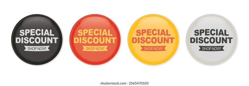 set all special discount sale vector circle sign label design