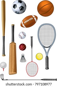 Set of All Sport Elements  Illustration